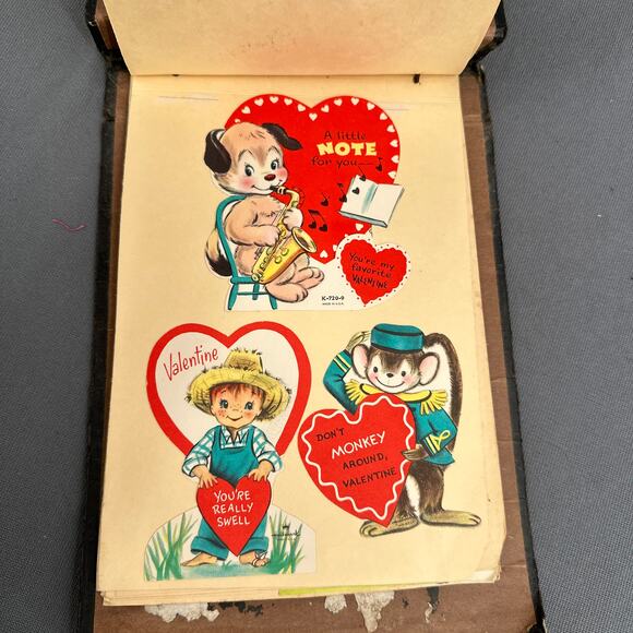 VTG 1940s 50s Valentine Card Scrapbook Lot Antique Photo Album Die-Cut Lithos - Picture 7 of 16
